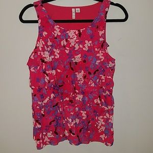 Elle Pink Floral Ruffle Top